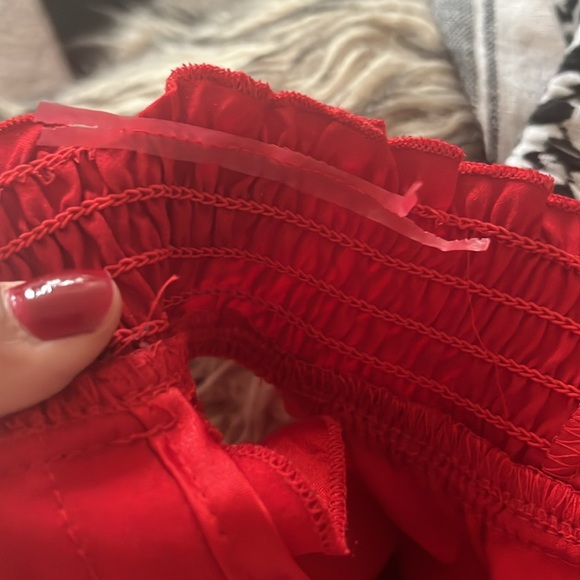 Vintage Dots red halter ruffle top L - Picture 5 of 7